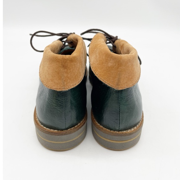 Green Soft Leather Lace Up Bootie Shoe.  Size 39 - Picture 4 of 7
